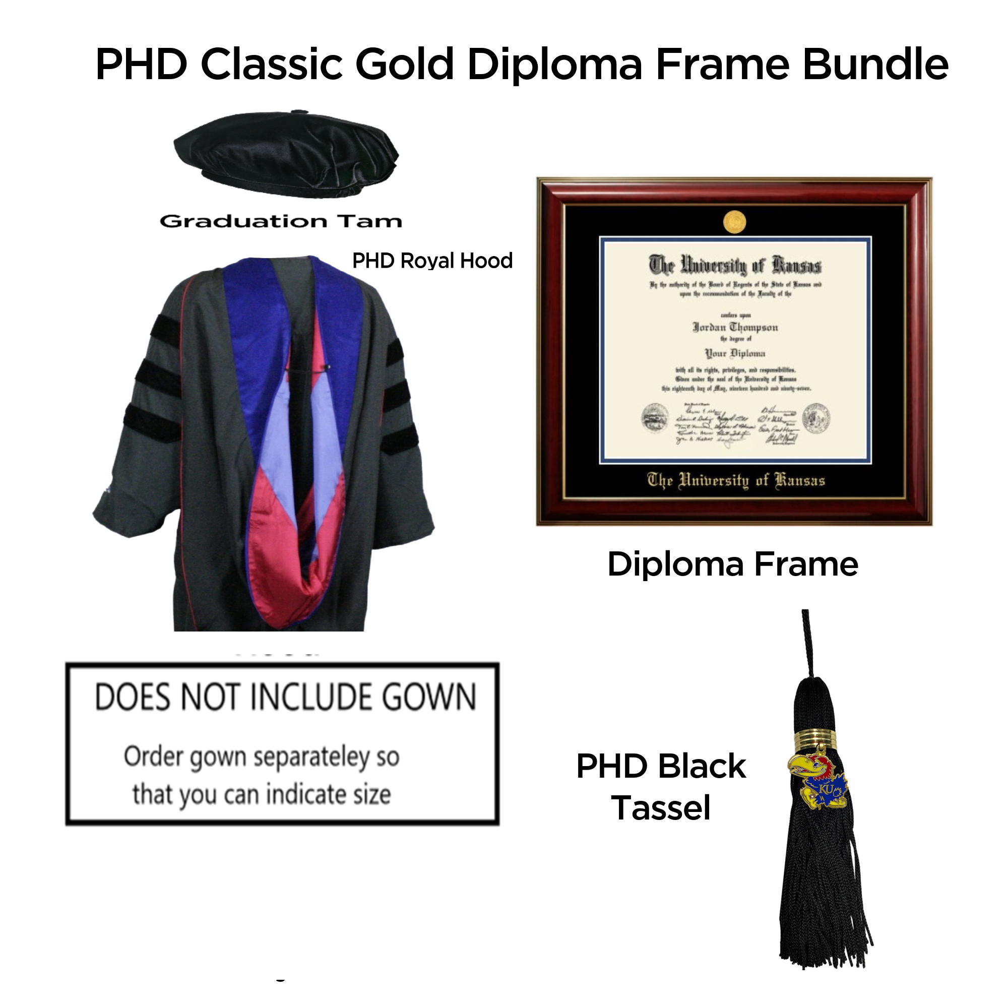 PhD Basic Gold Diploma Frame Bundle Lawrence/Edwards Campus
