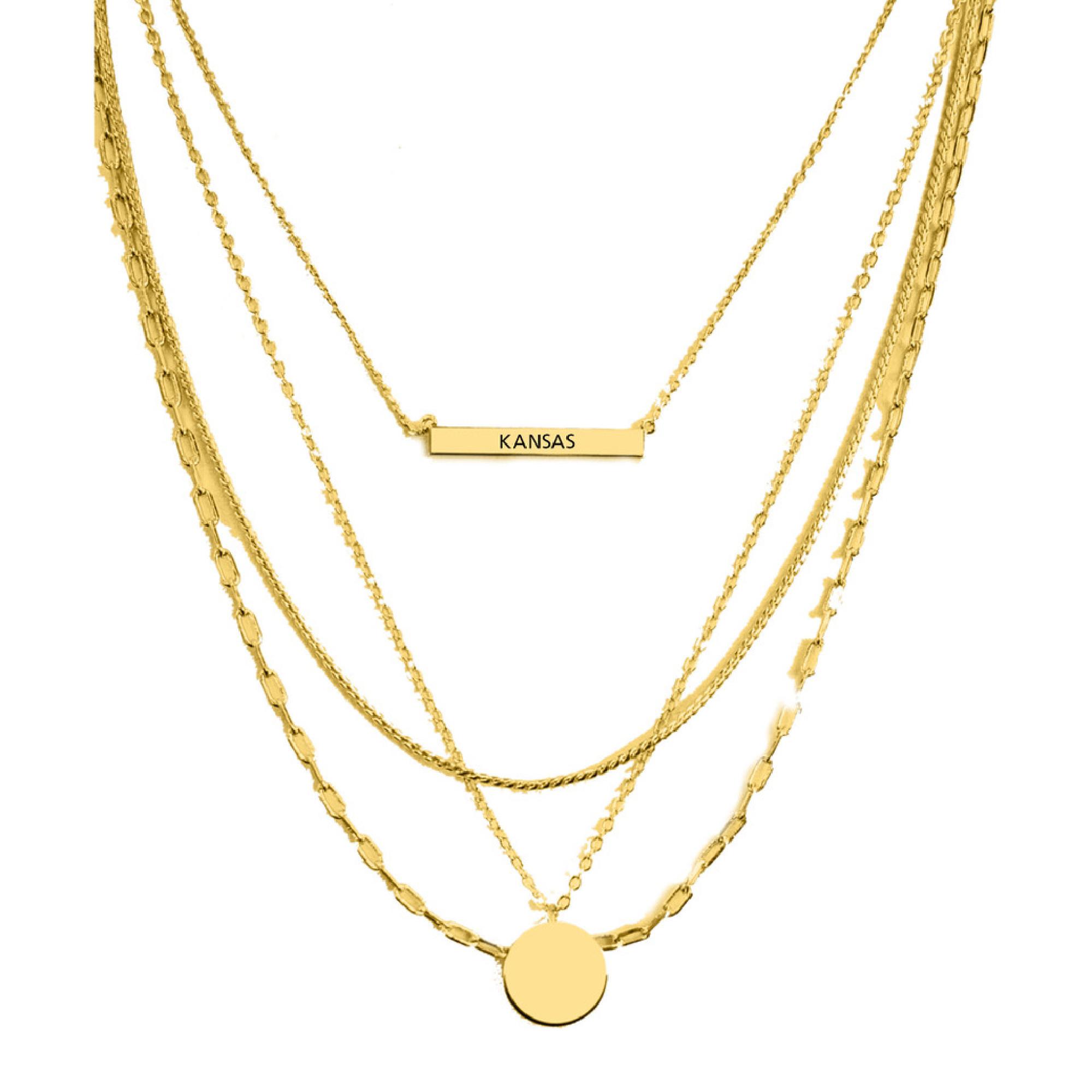 Kansas MultiLayer Gold Chain Necklace Shelby and Grace
