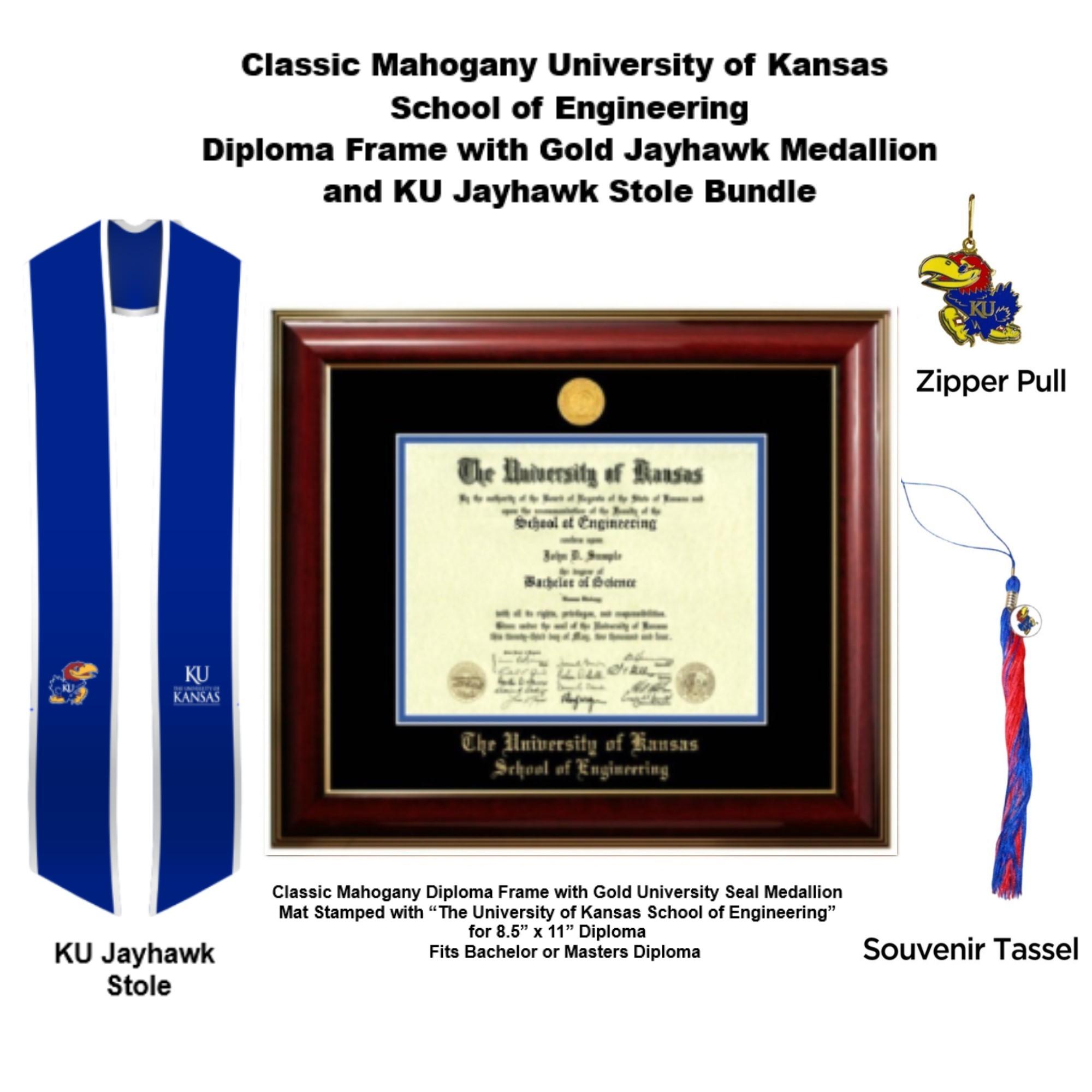 School of Engineering Diploma Frame, Stole & Souvenir Bundle