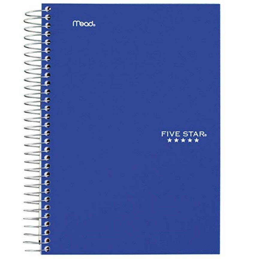 Five Star Traditional Spiral Notebook 5 Subject