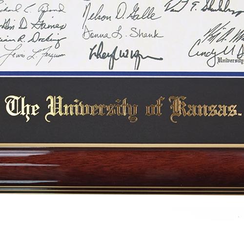 University of Kansas Diploma Frame Double Degree Classic Mahogany with