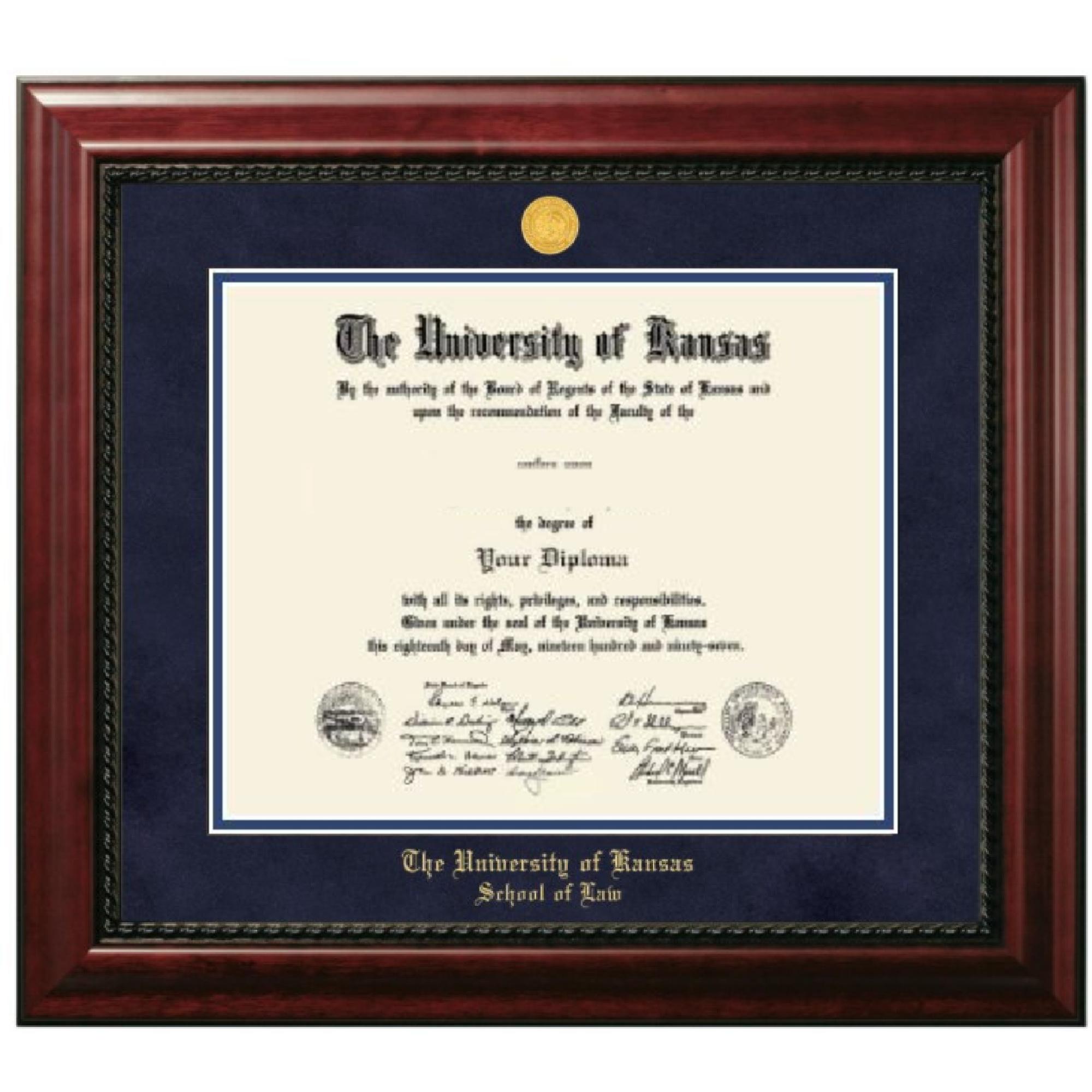 University of Kansas School of Law Diploma Frame Doctoral Executive