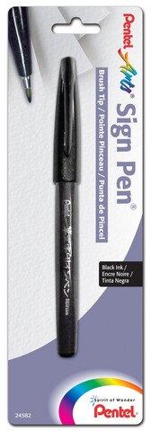 Pen For Sign Sign Pen Brush Tip Black Ink 1pk CD