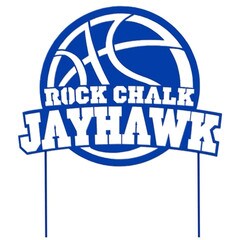 Garden Rock Chalk Jayhawk Basketball Laser Cut Solid Steel On