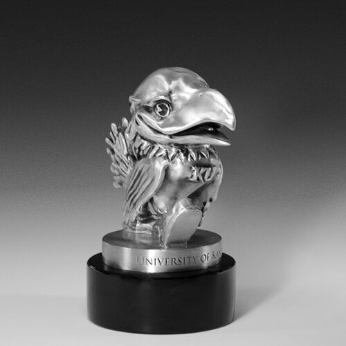 Current Jayhawk 8" Cast Pewter Statue Desktop Sculpture Engraved